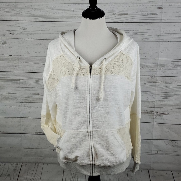 BKE Sweaters - Like new Bke Lounge lace hooded sweater